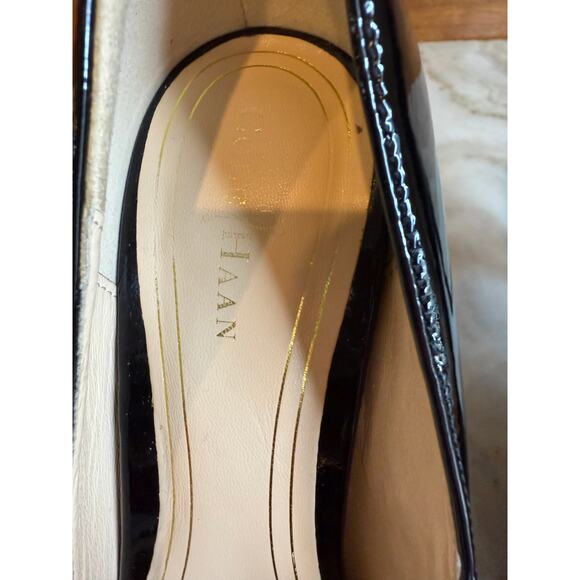 Cole Haan Patent Leather Stiletto Heels Pumps Black 7 - Picture 6 of 6